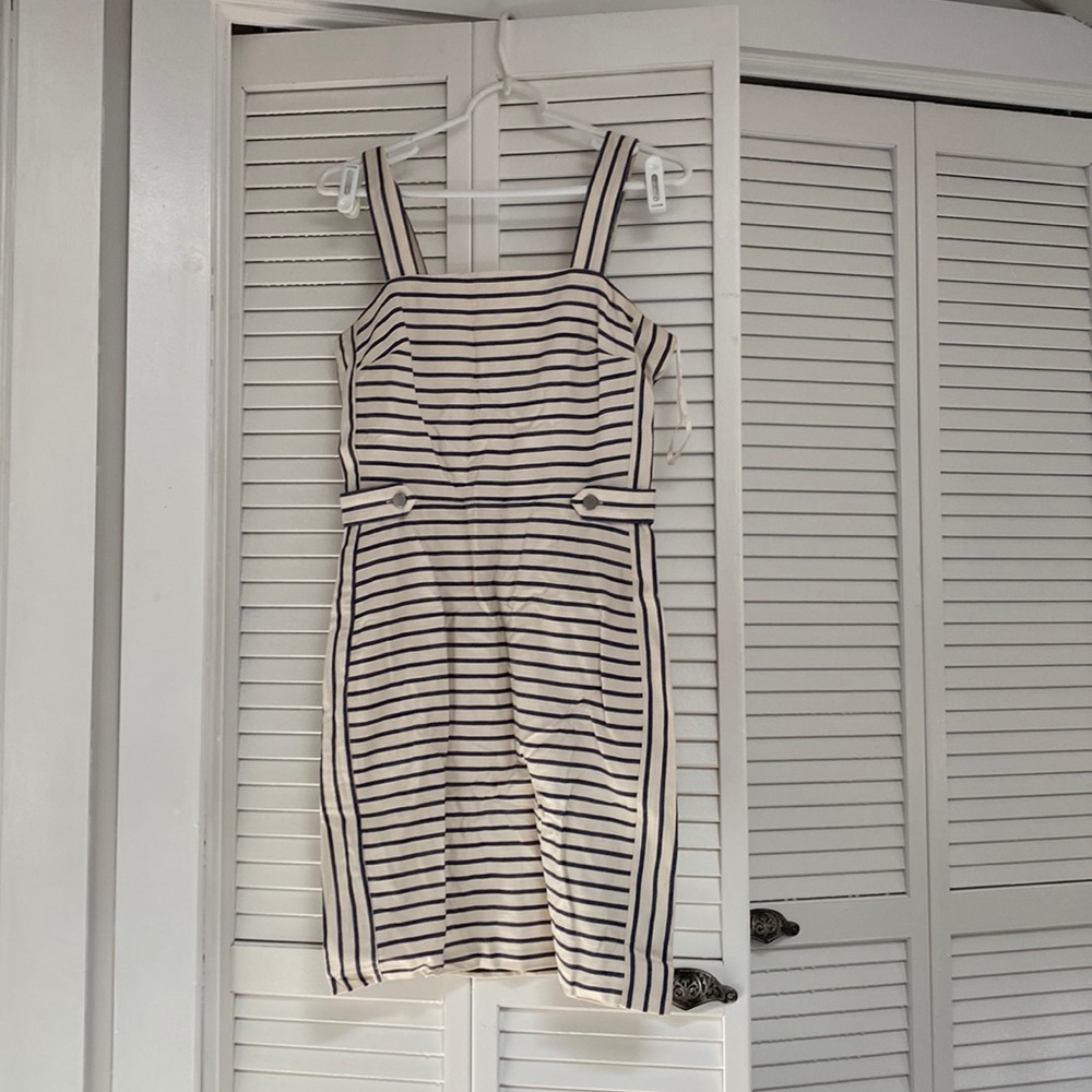 Banana Republic navy striped dress